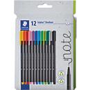 Staedtler Fineliner triplus 334, Strichstärke 0,3 mm, farbsortiert, 12 Stück im Kartonetui
