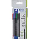 Staedtler Fineliner triplus 334, Strichstärke 0,3 mm, farbsortiert, 6 Stück im Kartonetui
