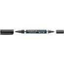STAEDTLER permanent marker Lumocolor duo, black, 10 pieces
