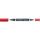 STAEDTLER permanent marker Lumocolor duo, rood, 10 st.