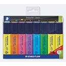 Staedtler Textmarker Textsurfer Classic, Keilspitze, Strichstärke 1-5 mm, nachfüllbar, mit Drehkappe, Recycling-Kunststoff, farbsortiertes 8er-Set