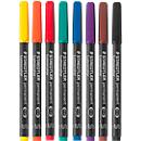 STAEDTLER universal pen Lumocolor®, assorted colours, set of 8, S, WS