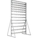 Ständerregal, 2-seitig bestückbar, 13 Reihen, ohne Sichtlagerkästen, B 1145 x T 800 x H 1950 mm, Stahl, grau