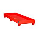 Stahl-Auffangwanne ohne Gitterrost, 2400 x 800 mm, rot RAL 3000