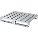 Stahlflachpalette, bis 1500 kg, geschlossenes Oberdeck, 2 Stahlkufen, L 1000 x B 800 x H 130 mm, Stahl, verzinkt