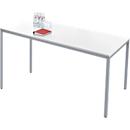 Stahlrohrtisch, rechteckig, Vierkantrohrfuß, B 1600 x T 800 null x H 720 mm, weiß/weißaluminium