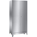 Stainless steel hinged door cupboard, 2 doors, with 4 legs, W 1000 x D 600 x H 2000 mm