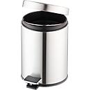 Stainless steel pedal bin with pedal, ø 200 x H 280 mm, 3 l