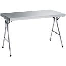 Stainless steel workbench with folding frame, 1600x700x850 mm