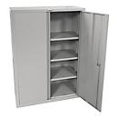 Stalen kast Phoenix SCF1491GGK, opvouwbaar, 3 legborden, sleutelslot, B 915 x D 370 x H 1400 mm, staal, lichtgrijs RAL 7035