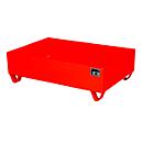 Stalen lekbak zonder rooster, 1200 x 800 mm, rood RAL 3000