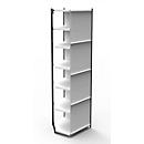 Stalen rek PROGRESS 2000, open hoekkast bouwdeel, achterwand, H 2600 x B 400 + D 400 mm, zwart frame