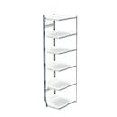 Stalen rek PROGRESS 2000, open hoekkast bouwdeel, zonder achterwand, H 2250 x B 400 + D 400 mm, zilveren frame