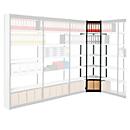 Stalen rek PROGRESS 2000, open hoekkast bouwdeel, zonder achterwand, H 2600 x B 400 + D 400 mm, zilveren frame