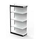 Stalen rek PROGRESS 2000, stellingsectie, achterwand, H 1900 x B 1000 x D 400 mm, zwart frame