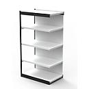 Stalen rek PROGRESS 2000, stellingsectie, achterwand, H 1900 x B 1000 x D 600 mm, zilveren frame