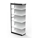 Stalen rek PROGRESS 2000, stellingsectie, achterwand, H 2250 x B 1000 x D 400 mm, zilveren frame