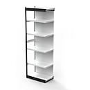 Stalen rek PROGRESS 2000, stellingsectie, achterwand, H 2250 x B 750 x D 600 mm, zilveren frame