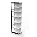 Stalen rek PROGRESS 2000, stellingsectie, achterwand, H 2600 x B 750 x D 400 mm, zilveren frame