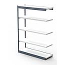 Stalen rek PROGRESS 2000, stellingsectie, zonder achterwand, H 1900 x B 1000 x D 400 mm, zilveren frame