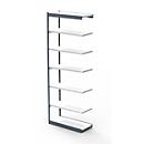 Stalen rek PROGRESS 2000, stellingsectie, zonder achterwand, H 2600 x B 750 x D 400 mm, zilveren frame
