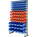 Standaardrek, aan één zijde te vullen, 12 rijen, incl. 50 x doorzichtige opbergbakken SSI Schäfer serie PROFI LF 211/28 x PROFI LF 221/15 x PROFI LF 321, B 1145 x D 400 x H 1950 mm, staal, antracietgrijs RAL 7016