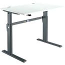 Standard desk, electrically height-adjustable, rectangular, C-foot, W 1200 x D 800 x H 725-1185 mm, light gray/anthracite 