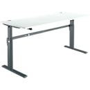 Standard desk, electrically height-adjustable, rectangular, C-foot, W 1800 x D 800 x H 725-1185 mm, light gray/anthracite