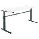 Standard desk, electrically height-adjustable, rectangular, C-foot, W 1800 x D 800 x H 725-1185 mm, white/anthracite