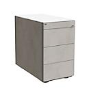 Standcontainer SOLUS PLAY, 1 Utensilienauszug, 3 Schübe, Tiefe 800 mm, grifflos, Ceramic grey