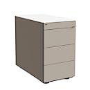 Standcontainer SOLUS PLAY, 1 Utensilienauszug, 3 Schübe, Tiefe 800 mm, grifflos, Stone grey