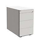 Standcontainer SOLUS PLAY, 1 Utensilienauszug, 3 Schübe, Tiefe 800 mm, grifflos, weiß