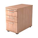 Standcontainer ULM, 1 Utensilienauszug, 2 Schübe, 1 HR-Auszug, B 428 x T 800 x H 720-760 mm, Nussbaum-Dekor