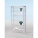 Standvitrine BST, Brandschutzklasse B1, 5 Fächer, abschließbare Schiebetüren, B 1000 x T 500 x H 1950 mm, Aluminium/Glas, silber