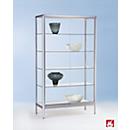 Standvitrine BST, Brandschutzklasse B1, 5 Fächer, abschließbare Schiebetüren, B 730 x T 500 x H 1950 mm, Aluminium/Glas, silber