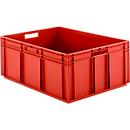 Stapelbak Euro EF 8320- polypropeen - L 800 x B 600 x H 320 mm - 122 l - open handvatten - rood