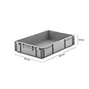 Stapelbak Eurobox MF 6120 - polypropeen - L 600 x B 400 x H 120 mm - 21 L - gesloten handgrepen - grijs