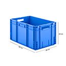 Stapelbak Eurobox MF 6320 - polypropeen - L 600 x B 400 x H 320 mm - 62,3 L - open handgrepen - blauw