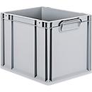 Stapelbak Eurobox - serie Economy - kunststof - B 400 x D 300 x H 320 mm - 30 l - gesloten handgrepen - grijs - ons merk Schaefer Shop Pure