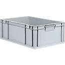 Stapelbak Eurobox - serie Economy - kunststof - B 600 x D 400 x H 220 mm - 44 l - gesloten handgrepen - grijs - ons merk Schaefer Shop Pure