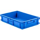 Stapelbak Eurobox serie EF 6120 - PP -L 600 x B 400 x H 120 mm - 23,3 l - gesloten wanden - open handgrepen - blauw