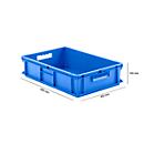 Stapelbak Eurobox serie EF 6140 - PP - L 600 x B 400 x H 140 mm - 26,8 l - gesloten wanden -open handgrepen - blauw