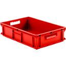 Stapelbak Eurobox serie EF 6140 - PP - L 600 x B 400 x H 140 mm - 26,8 l - gesloten wanden - open handgrepen - rood