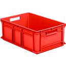 Stapelbak Eurobox serie EF 6220 - PP - L 600 x B 400 x H 220 mm - 43,5 l - gesloten wanden - open handgrepen - rood