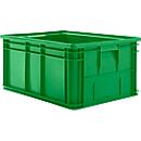 Stapelbak serie 14/6-1, van PP, met handgreep, inhoud 71 l, groen