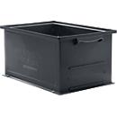 Stapelbak serie 14/6-230, van PP, ESD-geleidend, inhoud 26 l, zwart