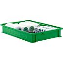 Stapelbak serie 14/6-2F, van polypropyleen, met verzonken handgreep, inhoud 8 L, groen