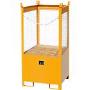 Stapelpallet voor vaten Bauer FSP-1 D, gaaswanden, capaciteit 1 x 200 l vat, oranje