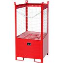 Stapelpallet voor vaten Bauer FSP-1 D, gaaswanden, capaciteit 1 x 200 l vat, rood