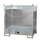 Stapelpallet voor vaten Bauer FSP-2 G, spatbeschermingswand 3-zijden, voor 2 x 200 l vat, gegalvaniseerd